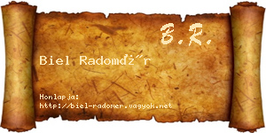 Biel Radomér névjegykártya